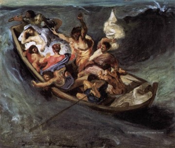 Eugène Delacroix œuvres - Le Christ sur le lac de Gennezaret esquisse romantique Eugène Delacroix